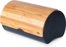 Duoninė su bambukiniu dangčiu, juodas metalas, 38 × 24 × 20 cm VILDE