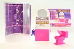 Glorie Bathroom – Shower Stall with Sink and Toilet for Dolls