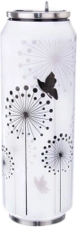 Can-shaped thermal mug 700 ml with straw – dandelions