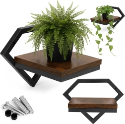 Kabanti sieninė gėlių lentyna loft ModernHome – deimantinis rėmas