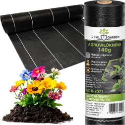 Juoda UV agroplėvelė nuo piktžolių 140 g/m² 1,6 × 50 m