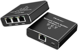 Ethernet Splitter Mini Switch 1x3 RJ45 1000Mb/s USB-C Aluminum