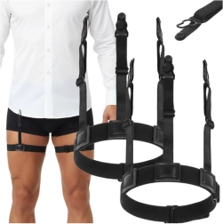Ruhhy men's shirt stays to keep your shirt tucked in trousers, black