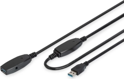 Aktyvus USB 3.0 prailginimo kabelis Tipas A/A juodas 10 m