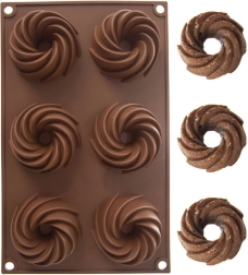 Ruda silikoninė mini keksų forma 28 × 17 × 3 cm
