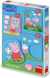 Peppa Pig dėlionių rinkinys: Šeima 3–5 dalių mažyliams