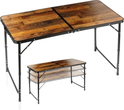 Foldable camping table Vilde 3-in-1 with adjustable height 120 × 60 cm