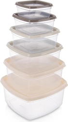 Maisto dėžučių rinkinys su dangteliais, 6 vnt.