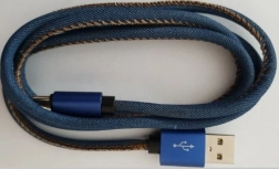 Stilingas džinsinis Micro USB laidas 2 m