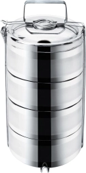 Nerūdijančio plieno termo maisto indas, 4 aukštai, 4×1,1 l