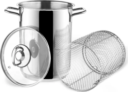 Stainless steel pot for asparagus and pasta with basket and glass lid ANETT 16 cm, 4.2 l