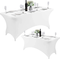 Universalus elastingas užvalkalas cateringiniam stalui 240 cm baltas MultiGarden