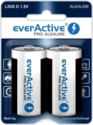 Šarminės baterijos D (LR20) everActive, lizdinė pakuotė 2 vnt.