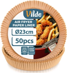 Popieriniai įdėklai karšto oro gruzdintuvei 23 cm, 50 vnt. Vilde