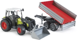 Bruder traktorius CLAAS Nectis 267F su priekiniu krautuvu ir savivartiu priekaba