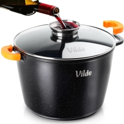 Granitinis puodas su stikliniu dangčiu TERRUNA AROMA 28 cm, 9,7 l