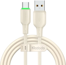USB‑C laidas Mcdodo su LED diodu, 1,2 m, smėlio spalvos
