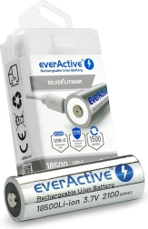 Įkraunamas akumuliatorius EverActive 18500 Li-ion 3,7 V 2100 mAh USB-C
