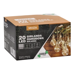 Saulės sodo girlianda 20 LED šiltai balta 5,8 m IP44