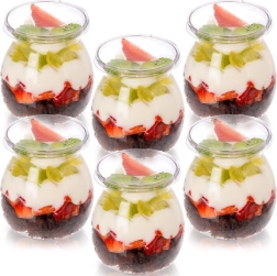 Jogurto ir desertų indeliai su dangteliu, 160 ml, 6 vnt.