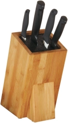 Bambukinis peilių stovas su universaliu įdėklu