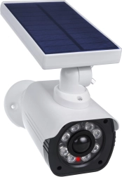 Solar dummy security camera with LED lighting
