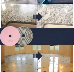 Set of 10× diamond polishing pads 80 mm, dry and wet use, hook-and-loop, grit 3000
