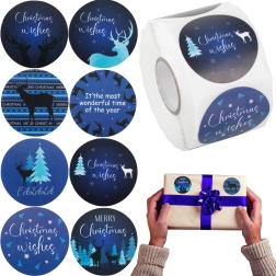 Kalėdiniai lipdukai ritinyje, 500 vienetų