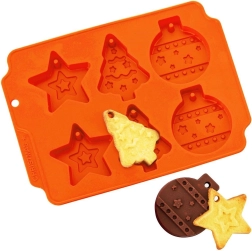 SILLINIE Orange Silicone Christmas Cookie Mold