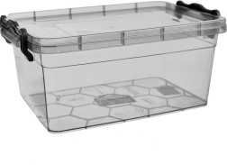 Plastic food storage box with lid 3 L grey