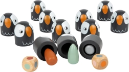 Spalvota atminties žaidimas „Small Foot Safari“ – medinis atminties žaidimas su kauliuku