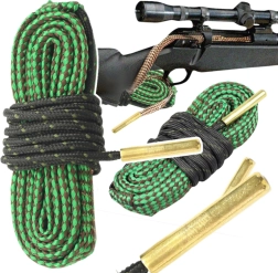 Vamzdžio valymo virvutė su integruotais žalvariniais šepetėliais 5.56/.223/.22