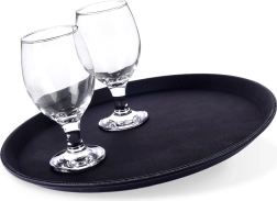 Juodas neslystantis padėklo padavimo padėklas, 35 cm