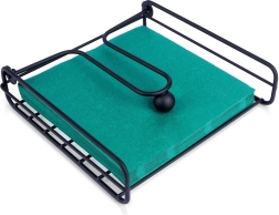 Metalinė servetėlių dėžutė su prispaudžiamu svertu 19 × 19,5 cm – juoda