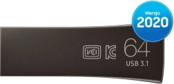 Samsung Bar Plus USB 3.1 Flash Drive 64 GB Titanium Gray