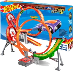 Hot Wheels Power Shift Raceway – lenktynių trasa su kilpa ir 5 automobiliais