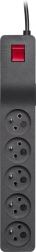 Lestar ZX 510 surge-protected extension socket, 1 outlet, 1.5 m, black