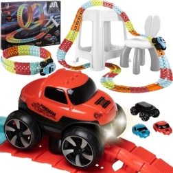 Elastinė autodromo trasa su LED automobiliuku, 192 dalys