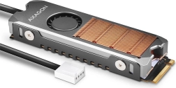 Copper heatsink with fan for double-sided M.2 2280 SSD, height 13 mm