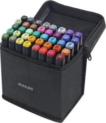 Dvipusiai markeriai – 40 vnt. rinkinys dėkle