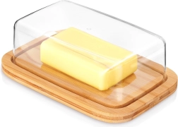 Bambukinė sviestinė su skaidriu dangteliu