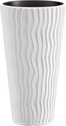 Gėlių vazonas Prosperplast Sandy Slim baltas 30 cm