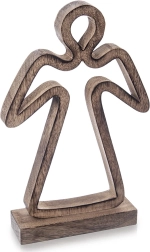 Medinė kalėdinė angelo figūrėlė iš mangų medienos 29 cm