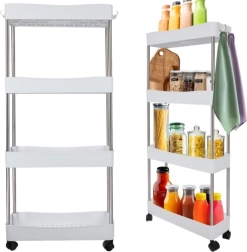 Mobilus virtuvės ir vonios lentynų vežimėlis su ratukais RUHHY