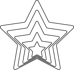 Nerūdijančio plieno sausainių formelių rinkinys „Žvaigždė“, 5 vnt. (1,5–7,5 cm)