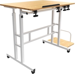 Mobile height-adjustable desk MACLEAN MC-124, load capacity 50 kg, surface 80 × 60 cm