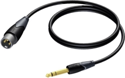 XLR vyriškas – 6,3 mm Jack vyriškas stereo kabelis, 3 m