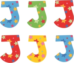 Bigjigs Toys wooden letter J with stars