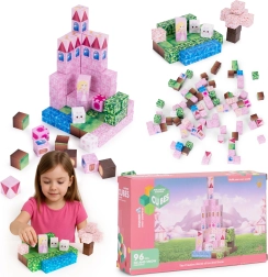 Magnetic Building Blocks 96 pcs – Pink Castle with Princess