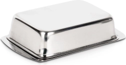 Nerūdijančio plieno sviestinė su dangteliu